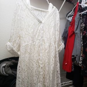 White Lace Torrid Skater Dress Size 1